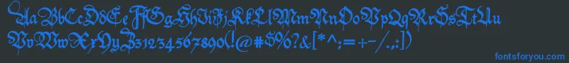 フォントFriedolin – 黒い背景に青い文字
