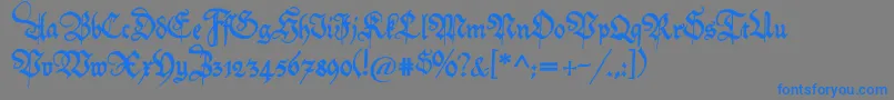 Friedolin-Schriftart – Blaue Schriften auf grauem Hintergrund