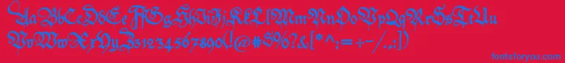 Friedolin-fontti – siniset fontit punaisella taustalla