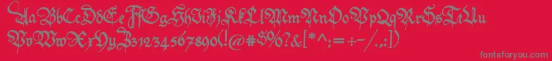 Friedolin-Schriftart – Graue Schriften auf rotem Hintergrund