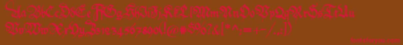 Police Friedolin – polices rouges sur fond brun