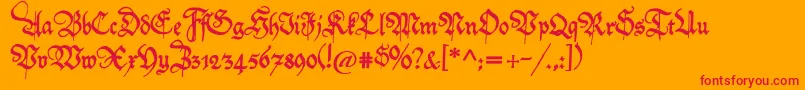 フォントFriedolin – オレンジの背景に赤い文字