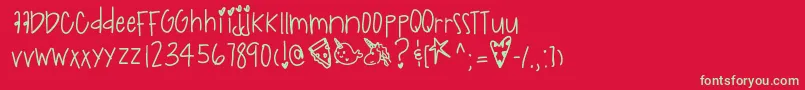 Czcionka Indigoracers – zielone czcionki na czerwonym tle