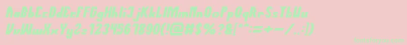 TheQuickBoldItalic Font – Green Fonts on Pink Background