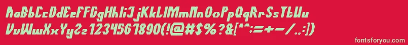 TheQuickBoldItalic Font – Green Fonts on Red Background