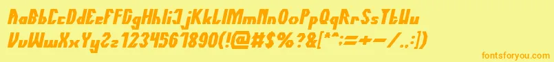 TheQuickBoldItalic Font – Orange Fonts on Yellow Background