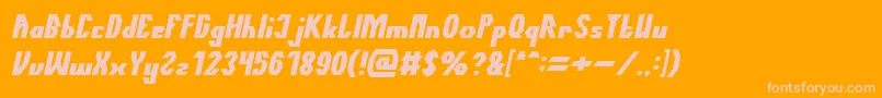 TheQuickBoldItalic Font – Pink Fonts on Orange Background