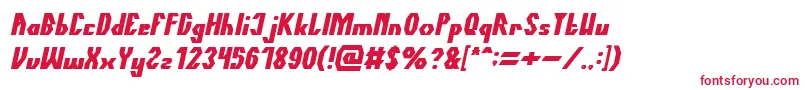 TheQuickBoldItalic-fontti – punaiset fontit valkoisella taustalla