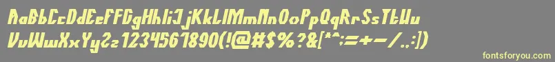 TheQuickBoldItalic Font – Yellow Fonts on Gray Background