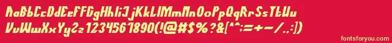 TheQuickBoldItalic Font – Yellow Fonts on Red Background