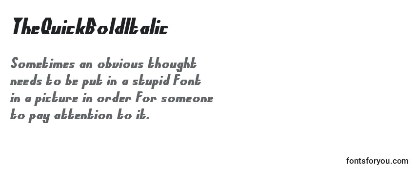 TheQuickBoldItalic Font