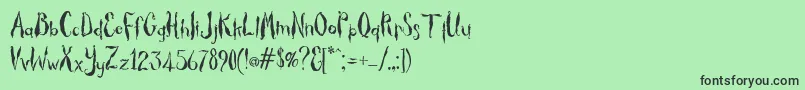 フォントThicket – 緑の背景に黒い文字