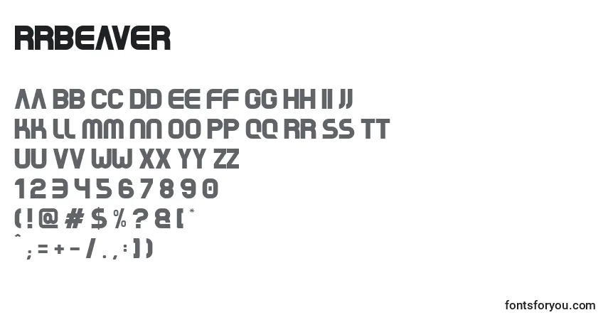 Czcionka RrBeaver – alfabet, cyfry, specjalne znaki