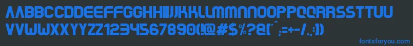 RrBeaver Font – Blue Fonts on Black Background