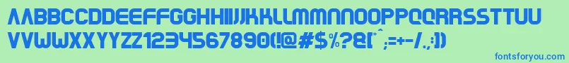 RrBeaver Font – Blue Fonts on Green Background