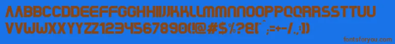 RrBeaver Font – Brown Fonts on Blue Background
