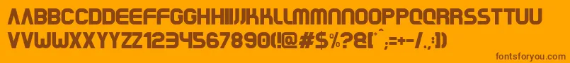 RrBeaver Font – Brown Fonts on Orange Background