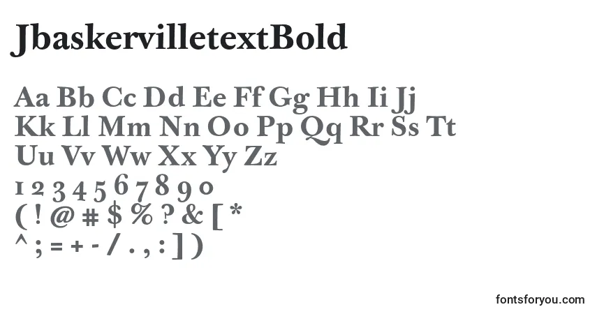 Czcionka JbaskervilletextBold – alfabet, cyfry, specjalne znaki