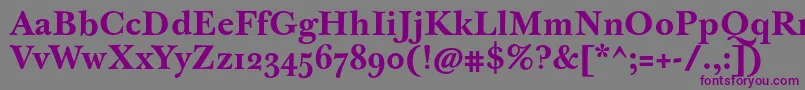 JbaskervilletextBold Font – Purple Fonts on Gray Background