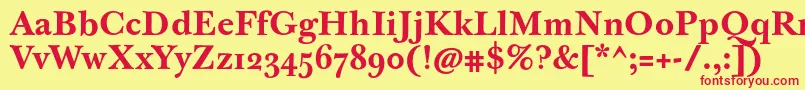 JbaskervilletextBold Font – Red Fonts on Yellow Background