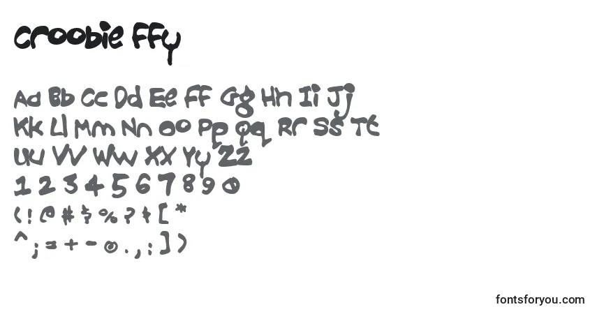 Fuente Croobie ffy - alfabeto, números, caracteres especiales
