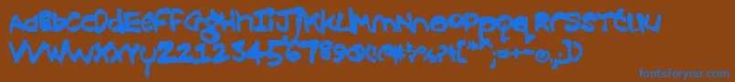 Więcej informacji o czcionce Croobie ffy Czcionka Croobie ffy – niebieskie czcionki na brązowym tle