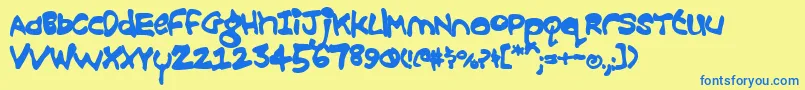 Czcionka Croobie ffy – niebieskie czcionki na żółtym tle
