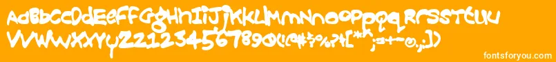 Croobie ffy-Schriftart – Weiße Schriften auf orangefarbenem Hintergrund