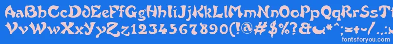Police FrenchGrotesque – polices roses sur fond bleu