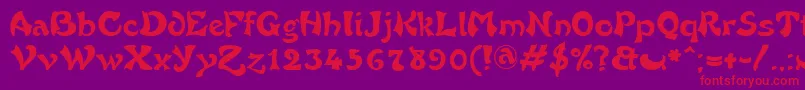 Police FrenchGrotesque – polices rouges sur fond violet