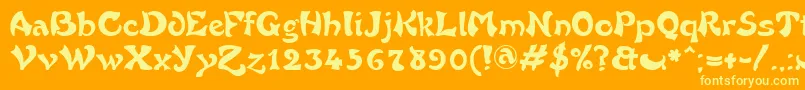 Weitere Informationen zur FrenchGrotesque-Schriftart FrenchGrotesque-Schriftart – Gelbe Schriften auf orangefarbenem Hintergrund