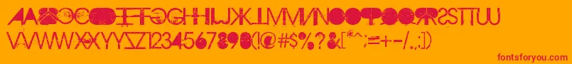 フォントAristotlepunk – オレンジの背景に赤い文字