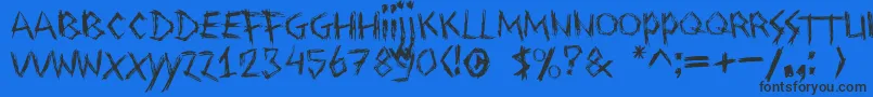 Drawingblood Font – Black Fonts on Blue Background