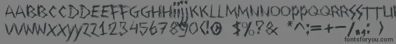 Drawingblood-Schriftart – Schwarze Schriften auf grauem Hintergrund