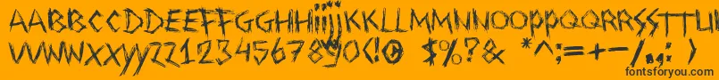 fuente Drawingblood – Fuentes Negras Sobre Fondo Naranja
