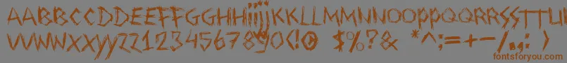 Drawingblood Font – Brown Fonts on Gray Background