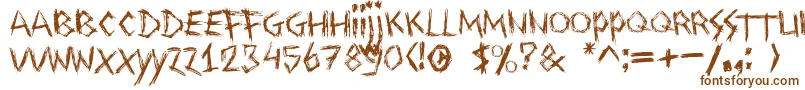 Шрифт Drawingblood – коричневые шрифты на белом фоне