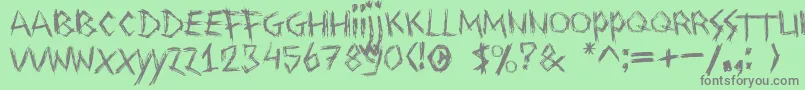 フォントDrawingblood – 緑の背景に灰色の文字