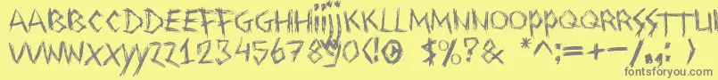 Drawingblood Font – Gray Fonts on Yellow Background