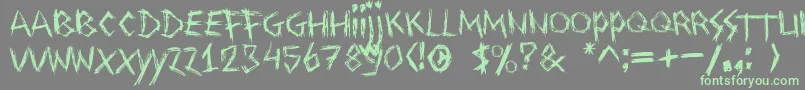 Drawingblood Font – Green Fonts on Gray Background