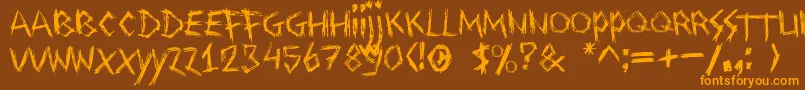 Drawingblood Font – Orange Fonts on Brown Background