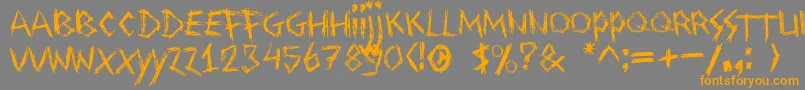 Drawingblood Font – Orange Fonts on Gray Background