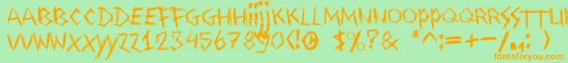 Drawingblood Font – Orange Fonts on Green Background