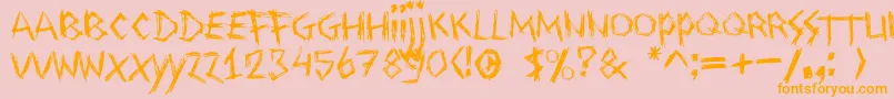 Drawingblood Font – Orange Fonts on Pink Background
