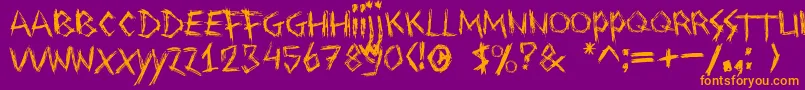 fuente Drawingblood – Fuentes Naranjas Sobre Fondo Morado