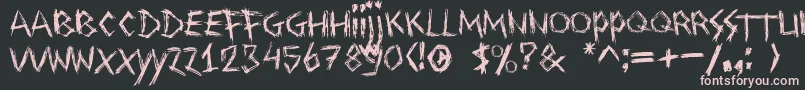 Drawingblood Font – Pink Fonts on Black Background
