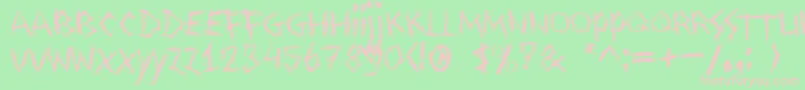 Drawingblood Font – Pink Fonts on Green Background