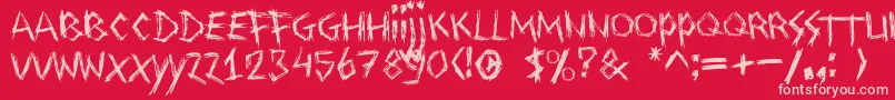 Fonte Drawingblood – fontes rosa em um fundo vermelho