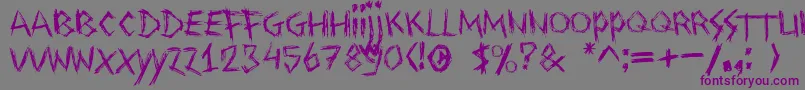 Drawingblood-fontti – violetit fontit harmaalla taustalla