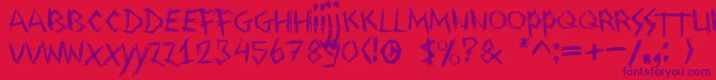 Drawingblood Font – Purple Fonts on Red Background
